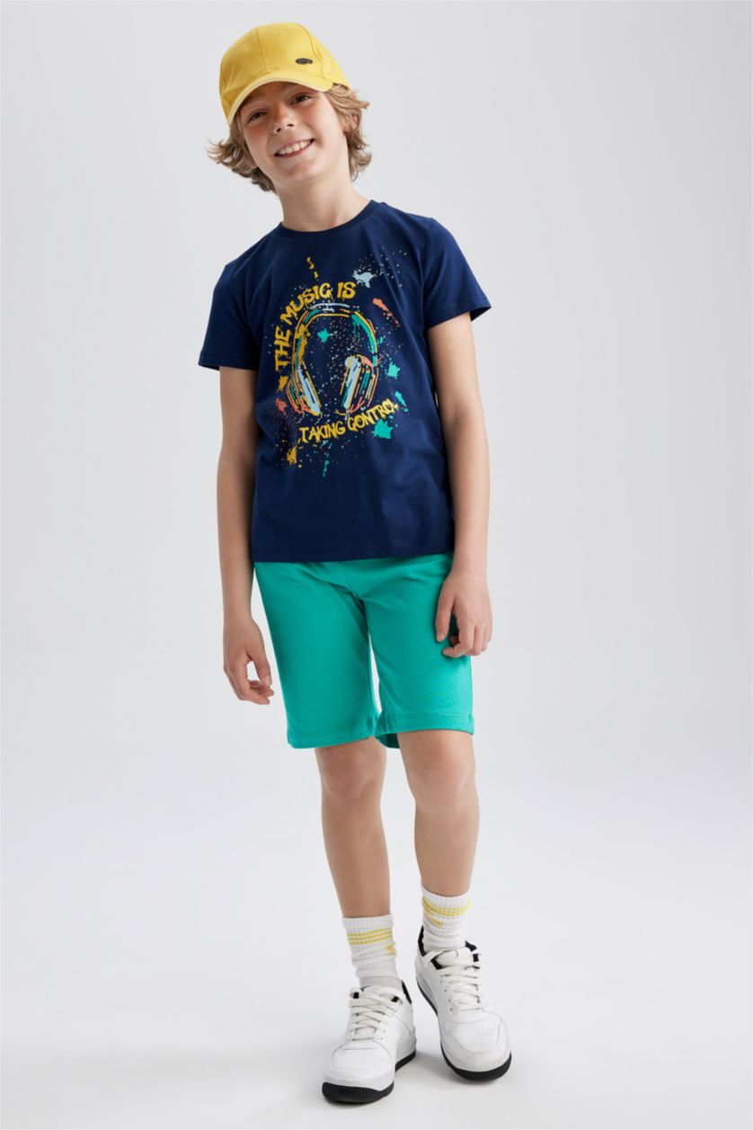 GARÇONS Marin Ensemble T-Shirt Short Garçon Regular Fit İmprimé