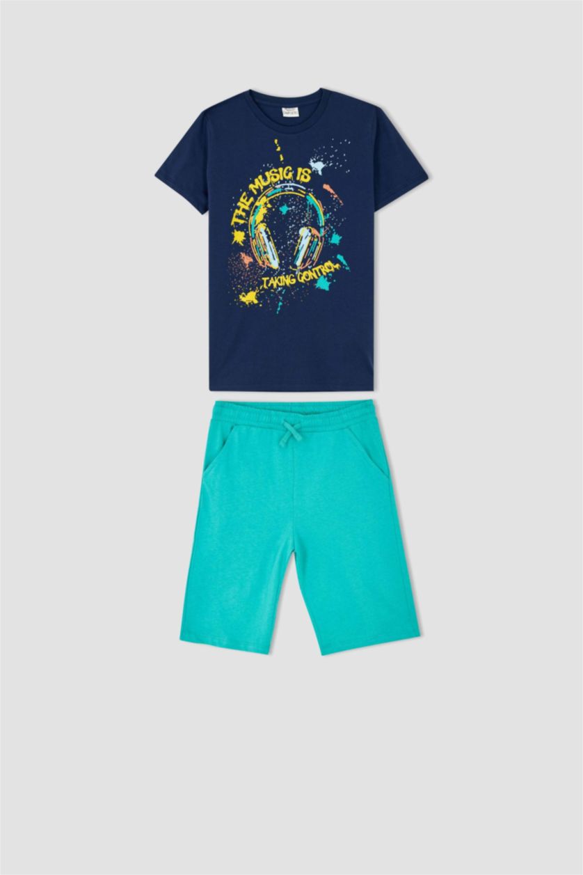 GARÇONS Marin Ensemble T-Shirt Short Garçon Regular Fit İmprimé