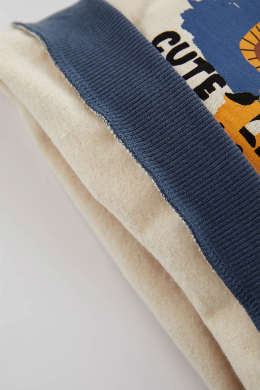 BABY BOY Beige Regular Fit Animal Crew Neck Sweatshirt