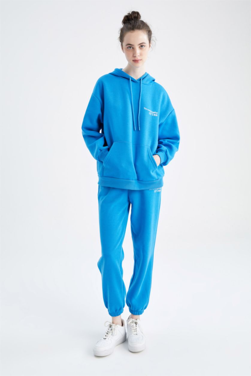 Woman Royal Oversize Fit Thick Sweatshirt Fabric Trousers