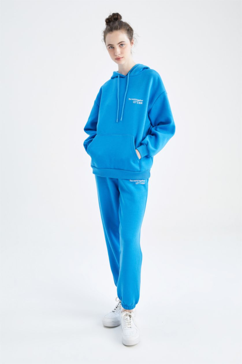 Woman Royal Oversize Fit Thick Sweatshirt Fabric Trousers