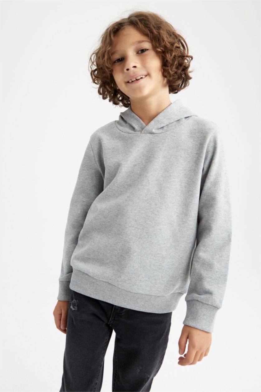 أولادي أخضر سويت شيرت ولادي بقصة عادية بغطاء للرأس - قطعتين