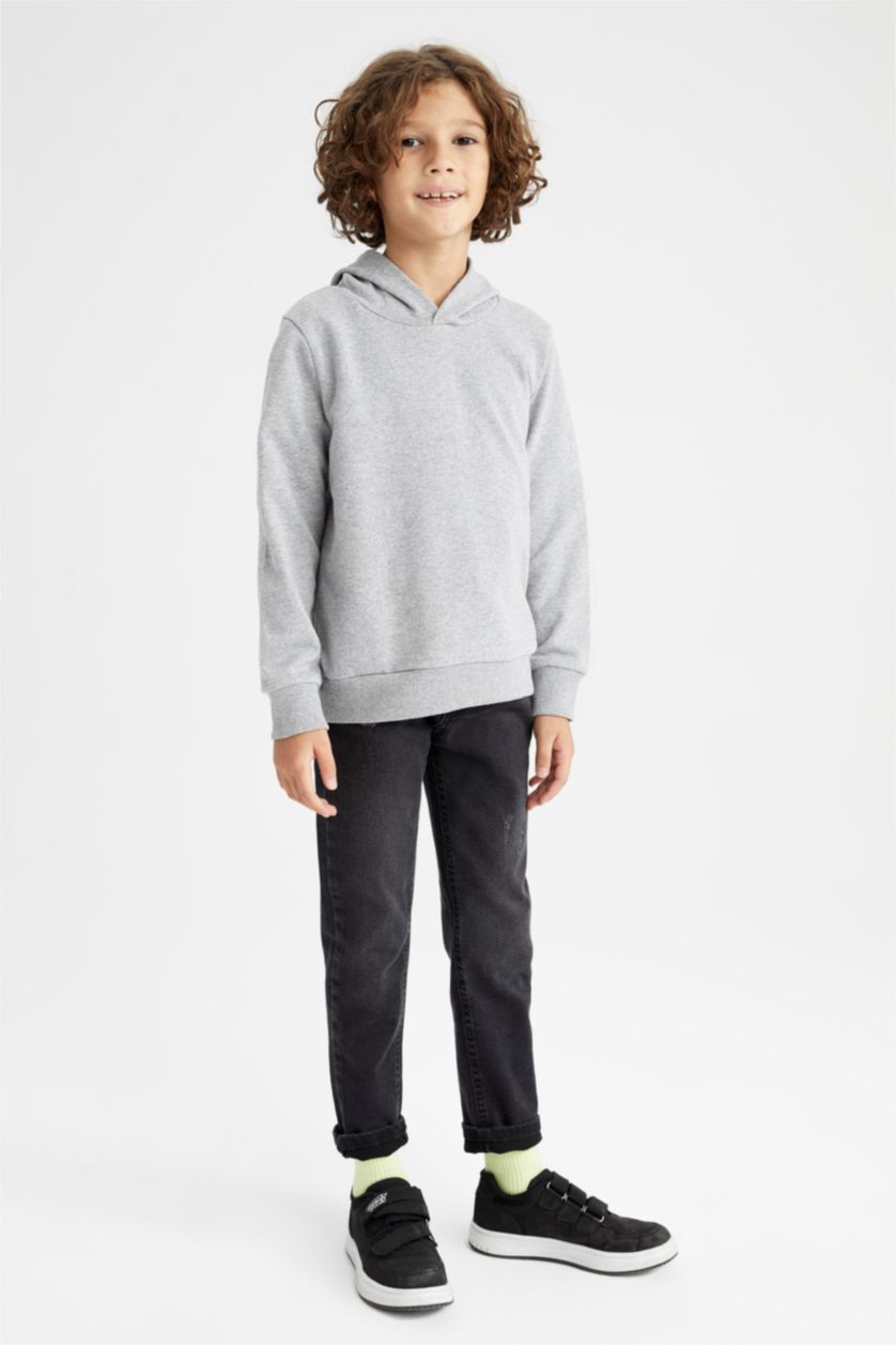 أولادي أخضر سويت شيرت ولادي بقصة عادية بغطاء للرأس - قطعتين