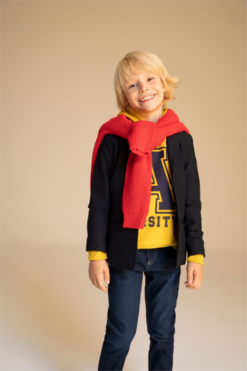 Erkek Çocuk - Genç Erkek Sarı Erkek Çocuk Kapüşonlu Sweatshirt