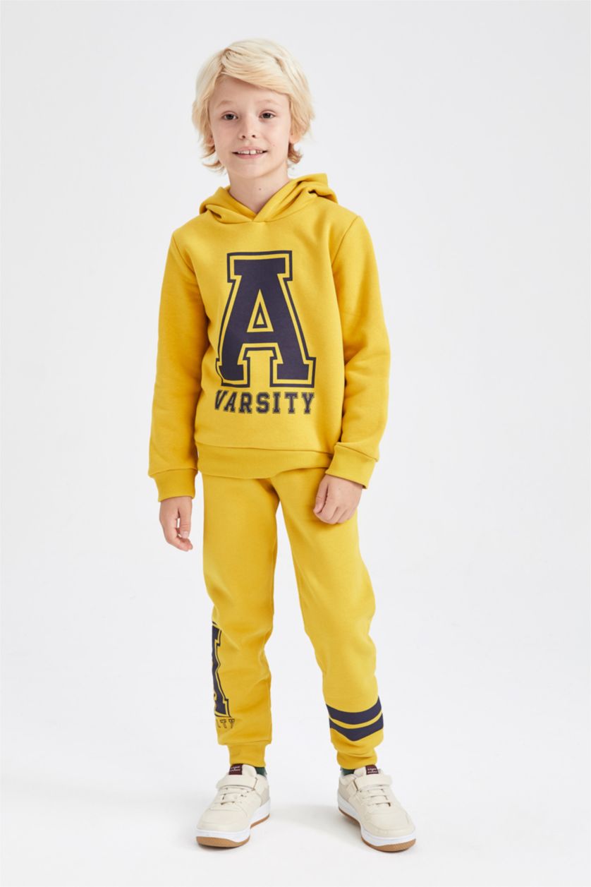 Erkek Çocuk - Genç Erkek Sarı Erkek Çocuk Kapüşonlu Sweatshirt