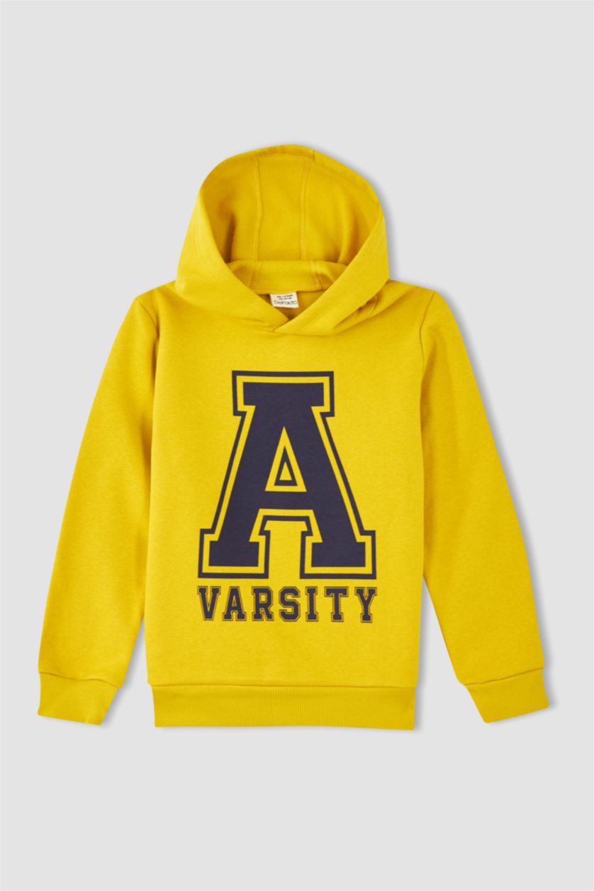 Erkek Çocuk - Genç Erkek Sarı Erkek Çocuk Kapüşonlu Sweatshirt