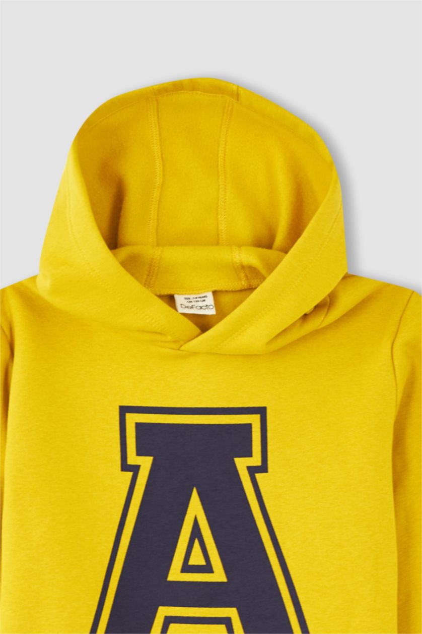 Erkek Çocuk - Genç Erkek Sarı Erkek Çocuk Kapüşonlu Sweatshirt