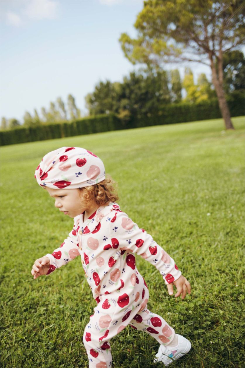 BÉBÉ FILLE Rose Clair Combinaison camisole en velours côtelé à col ras du cou à motifs de fruits pour bébé fille