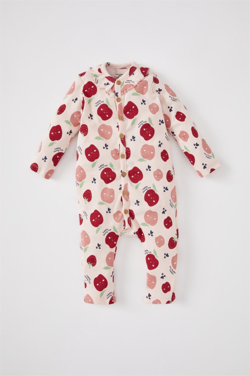 BÉBÉ FILLE Rose Clair Combinaison camisole en velours côtelé à col ras du cou à motifs de fruits pour bébé fille
