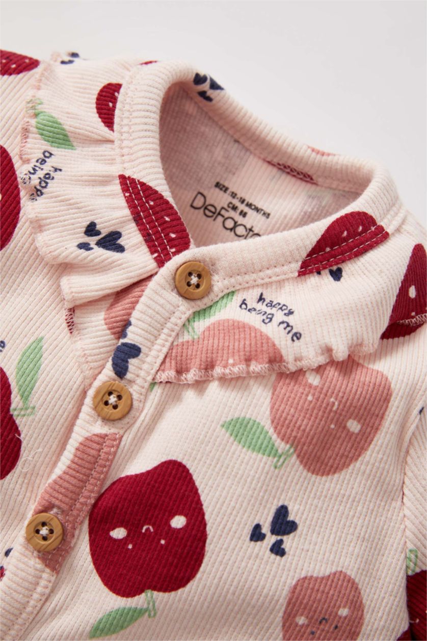 BÉBÉ FILLE Rose Clair Combinaison camisole en velours côtelé à col ras du cou à motifs de fruits pour bébé fille