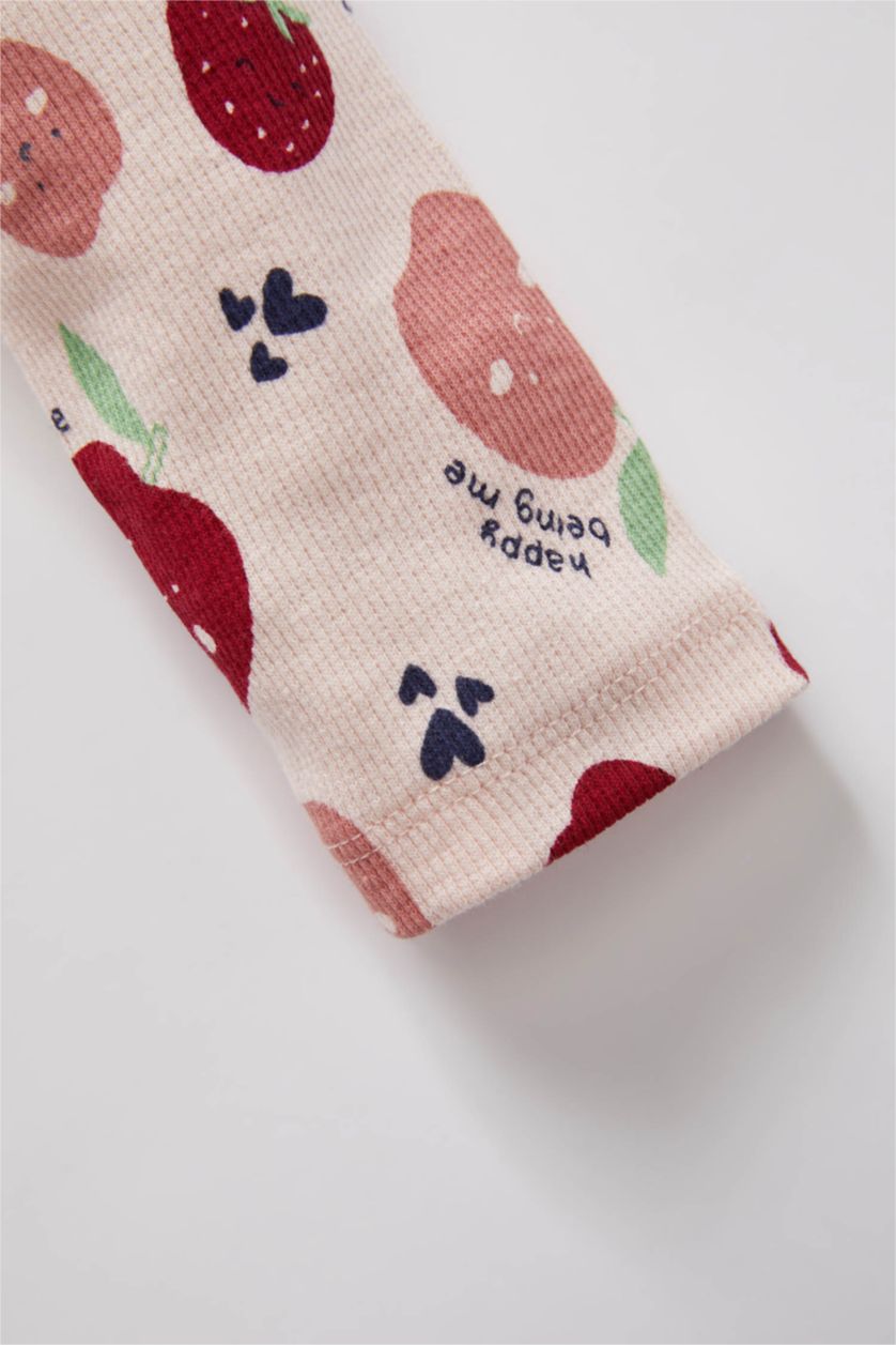 BÉBÉ FILLE Rose Clair Combinaison camisole en velours côtelé à col ras du cou à motifs de fruits pour bébé fille