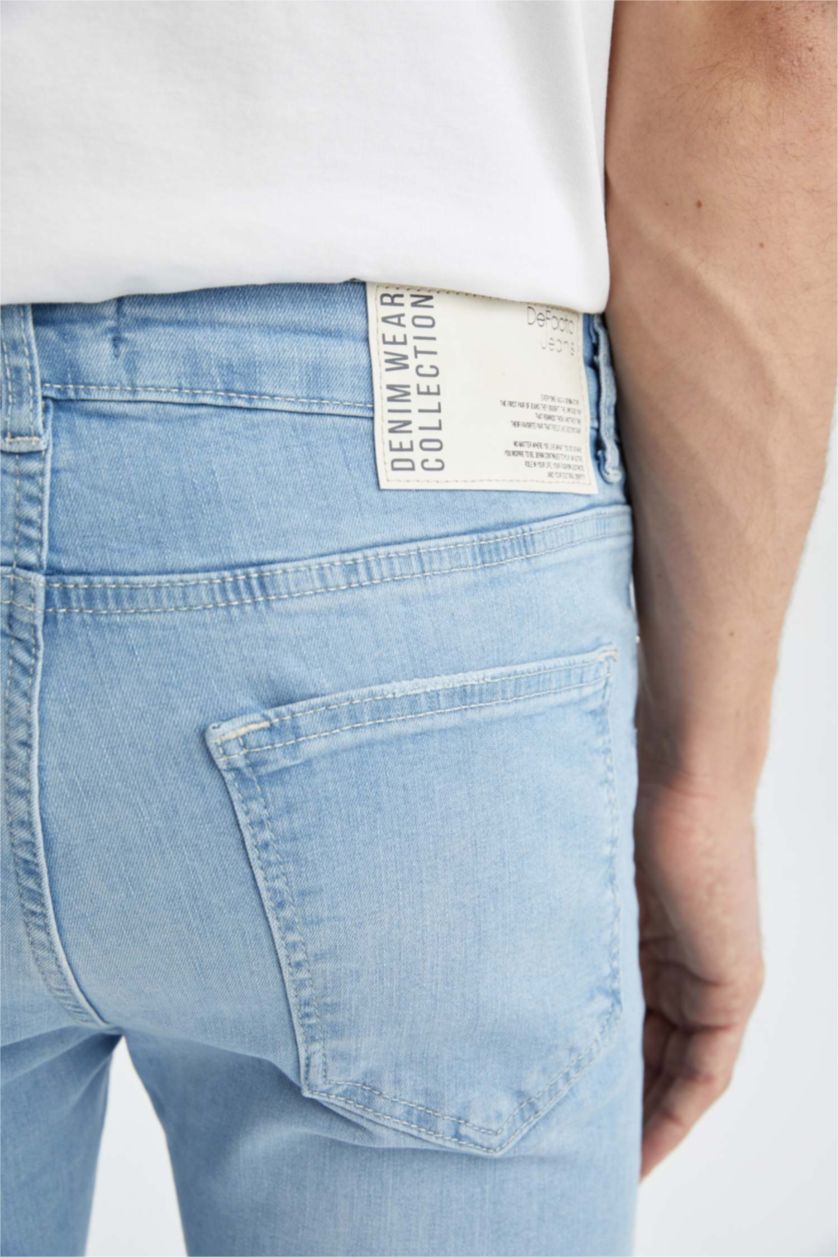 HOMME BLEU Clair Pantalon En Jean Déchiré Coupe Super Skinny