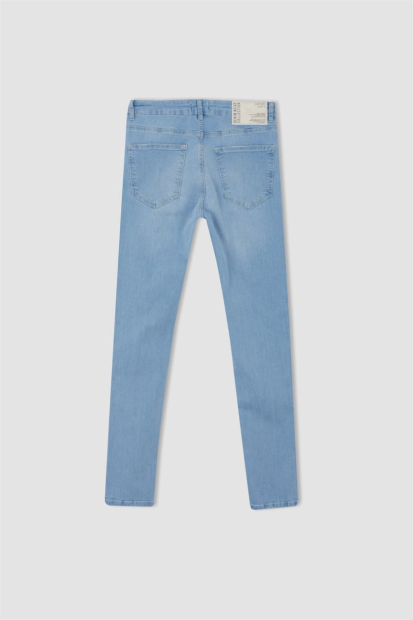 HOMME BLEU Clair Pantalon En Jean Déchiré Coupe Super Skinny