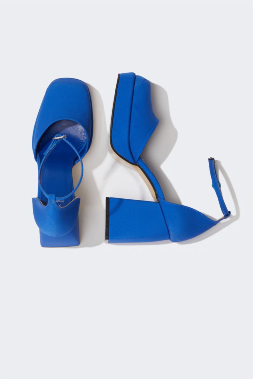 WOMAN Blue Women Single Strap High Heeled Shoes