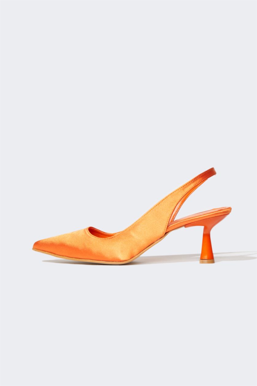 نساء برتقالي حذاء كعب عالي بكعب عالي