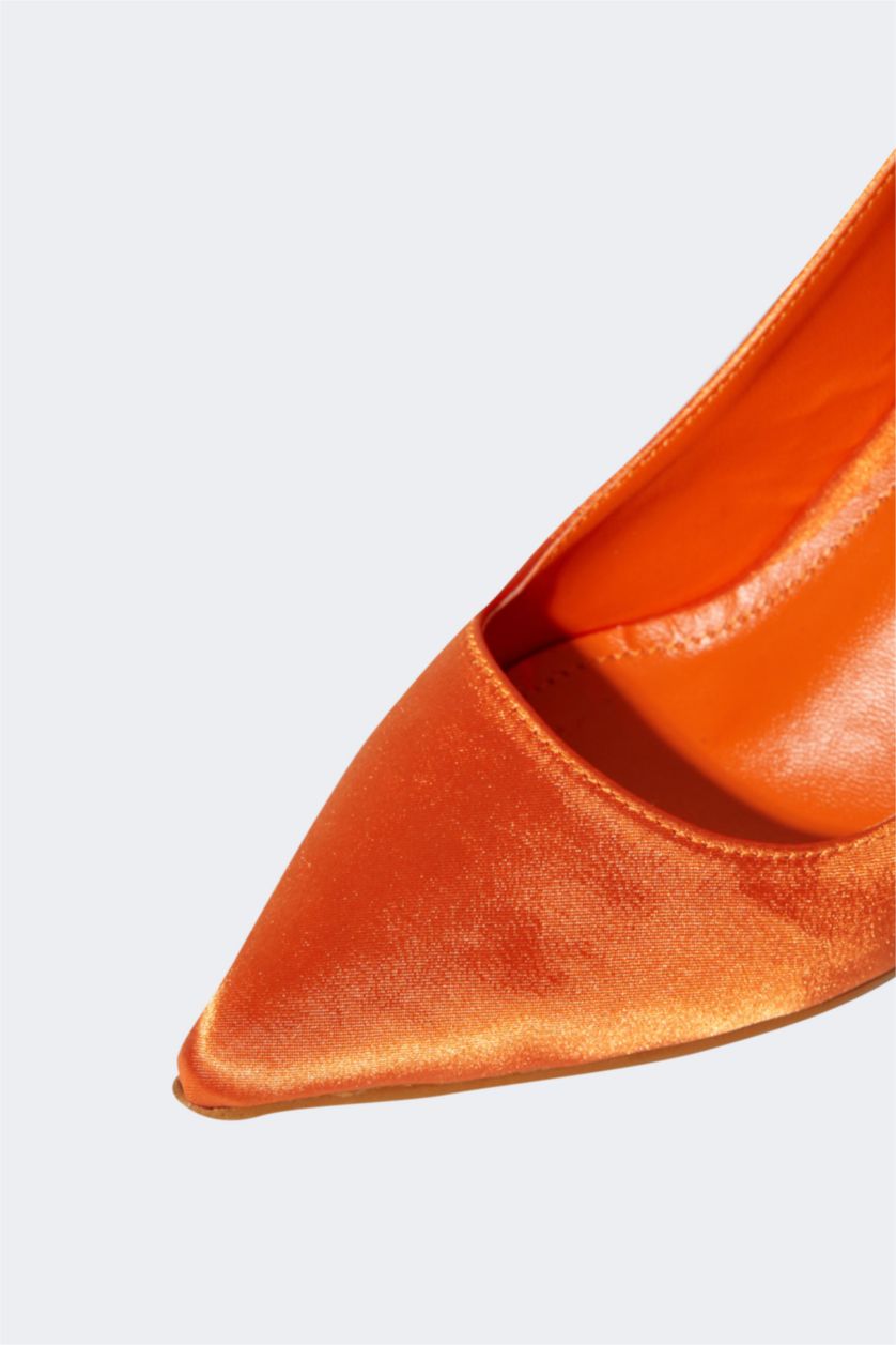 نساء برتقالي حذاء كعب عالي بكعب عالي