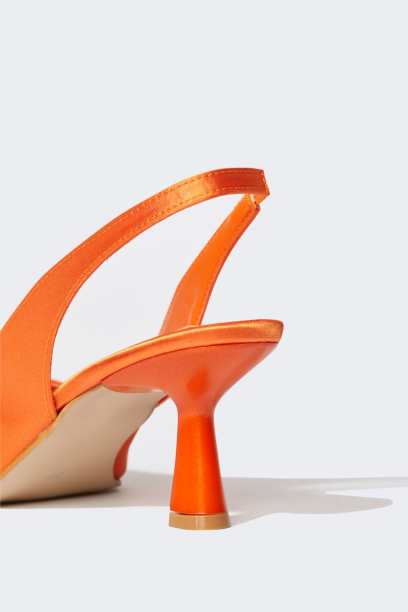 نساء برتقالي حذاء كعب عالي بكعب عالي