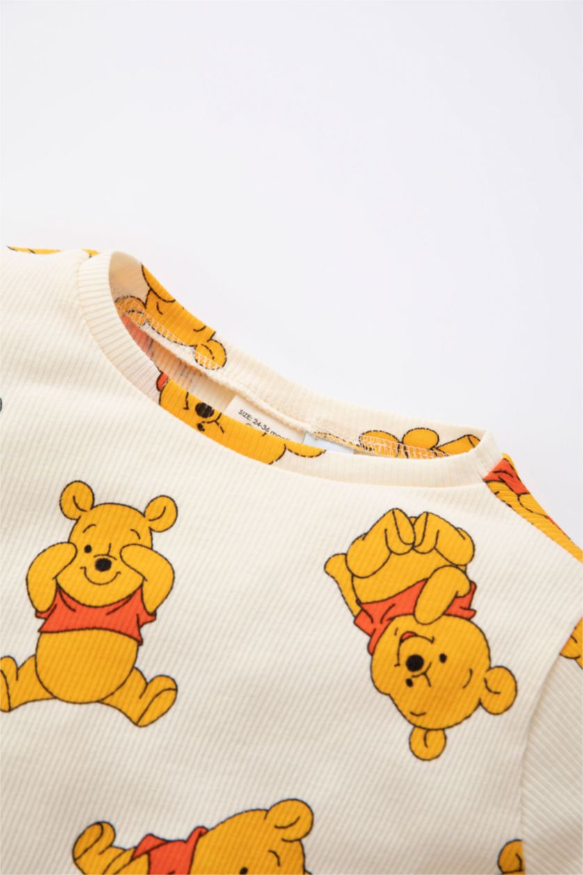 Erkek Bebek Bej Erkek Bebek Winnie The Pooh Fitilli Kaşkorse Uzun Kollu Pijama Takım