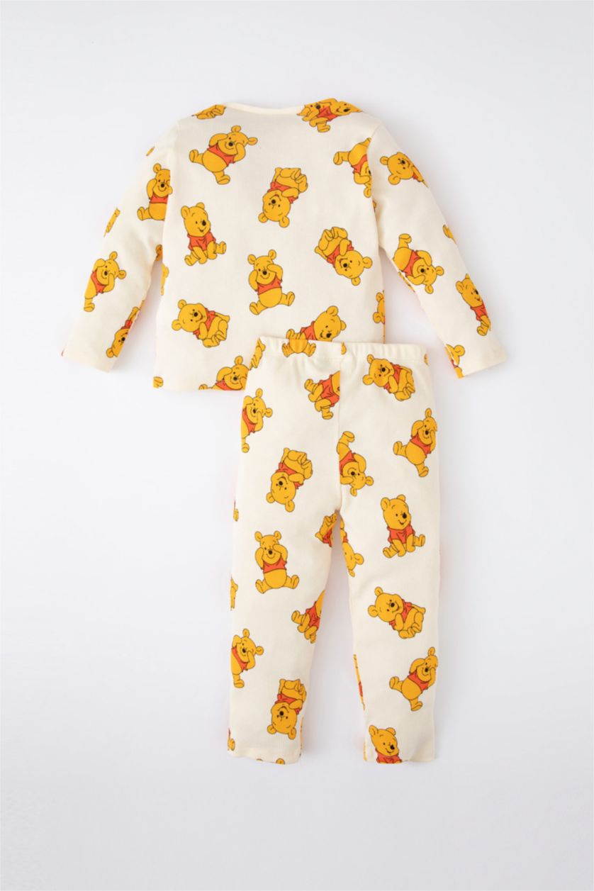 Erkek Bebek Bej Erkek Bebek Winnie The Pooh Fitilli Kaşkorse Uzun Kollu Pijama Takım