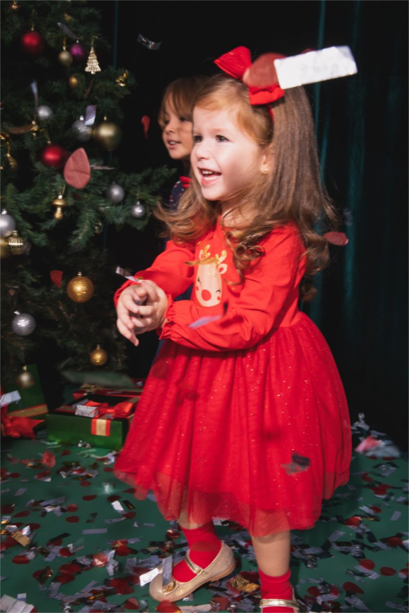 Kız Bebek Kırmızı Kız Bebek Yılbaşı Temalı 2'li Takım