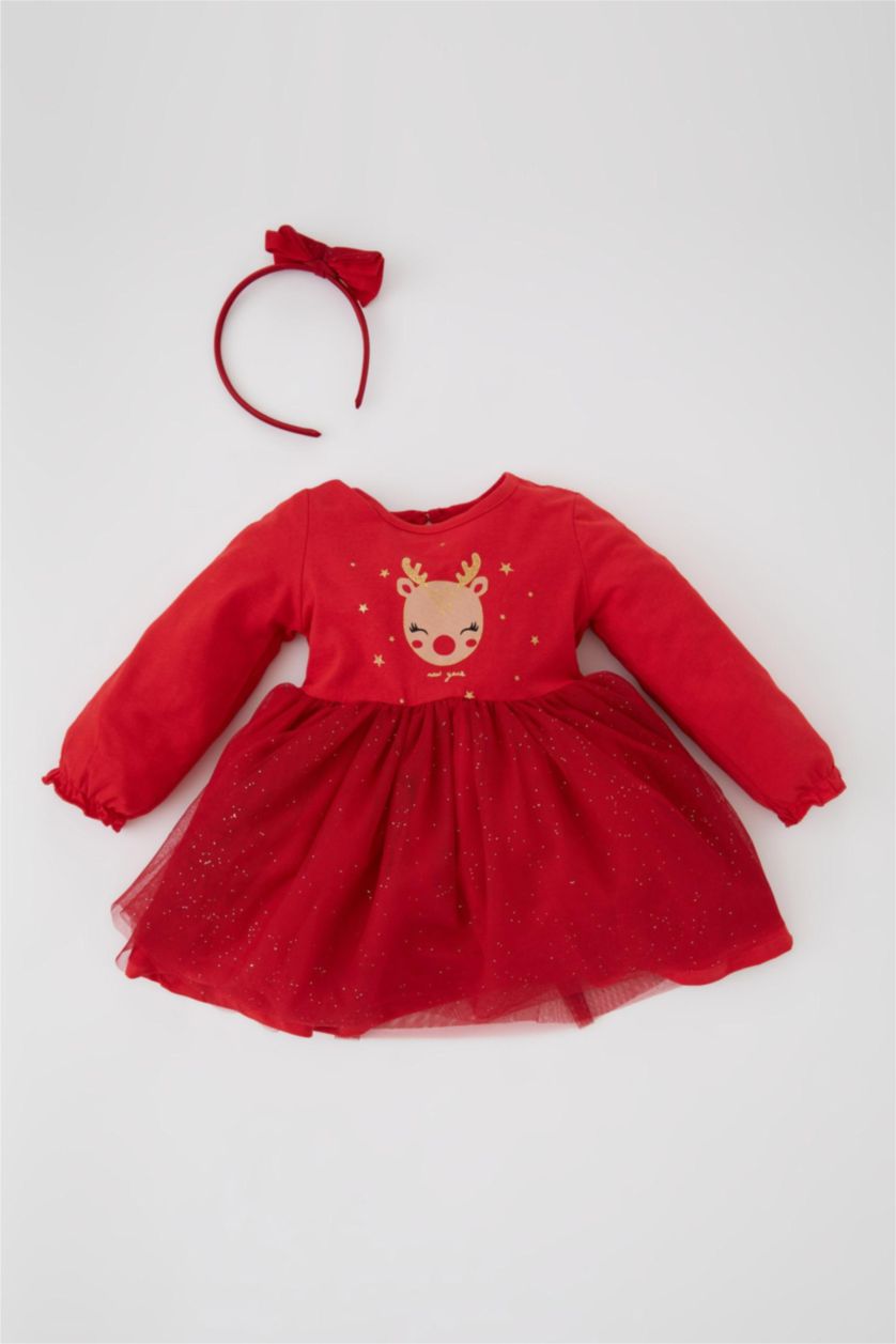 Kız Bebek Kırmızı Kız Bebek Yılbaşı Temalı 2'li Takım