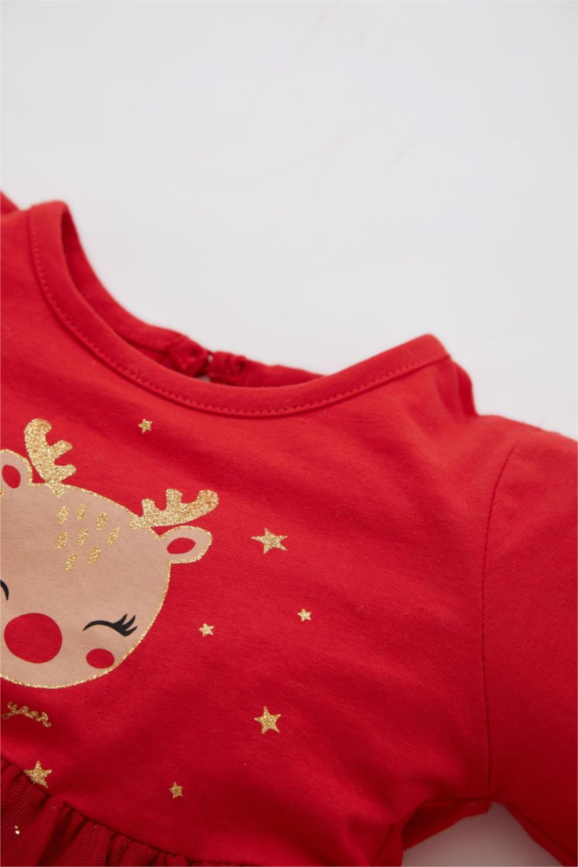 Kız Bebek Kırmızı Kız Bebek Yılbaşı Temalı 2'li Takım