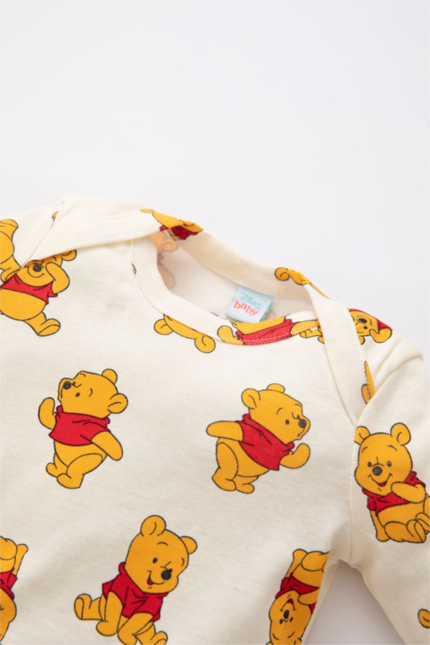 Erkek Bebek Kum Erkek Bebek Winnie The Pooh  Bisiklet Yaka Uzun Kollu Çıtçıtlı Body