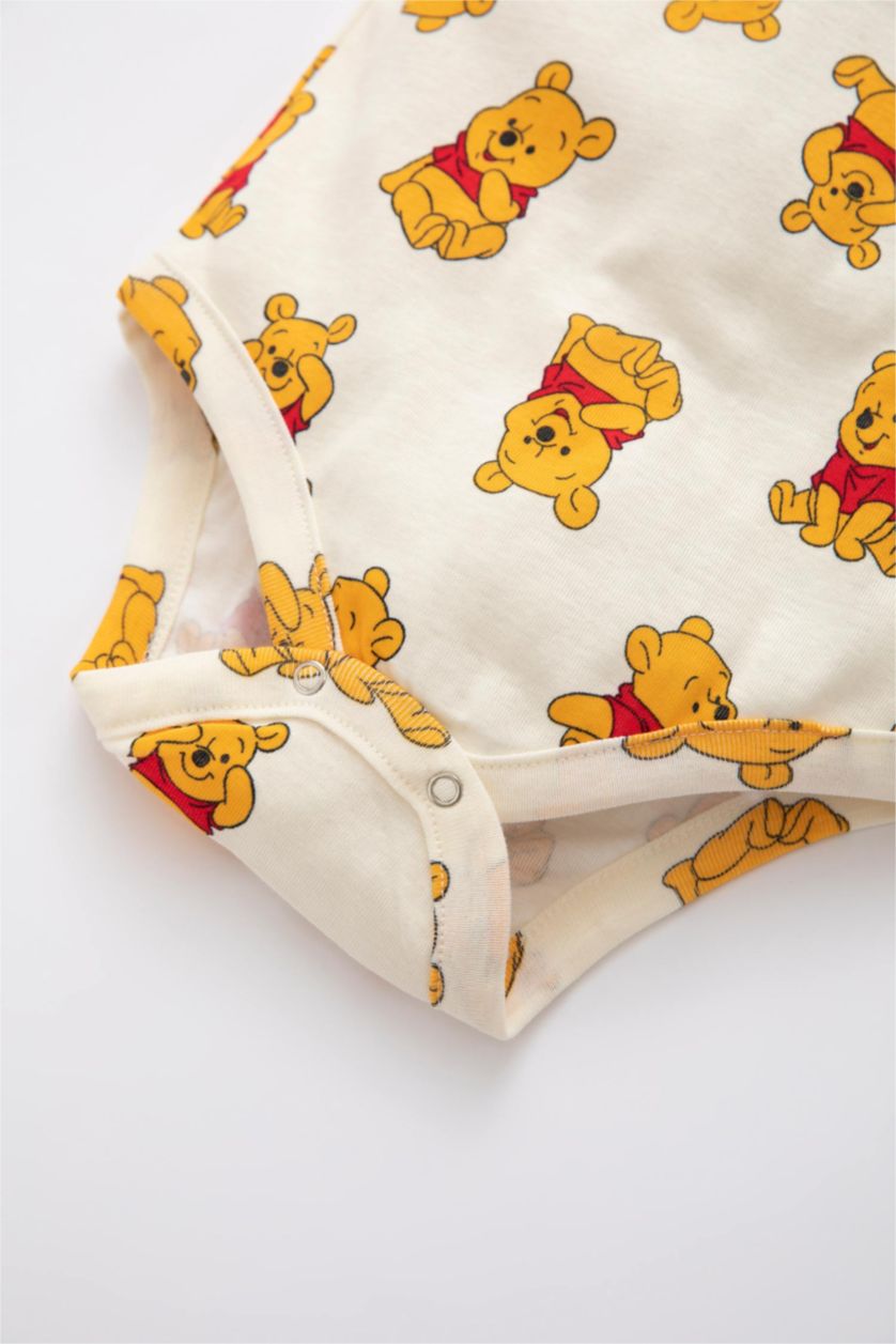 Erkek Bebek Kum Erkek Bebek Winnie The Pooh  Bisiklet Yaka Uzun Kollu Çıtçıtlı Body