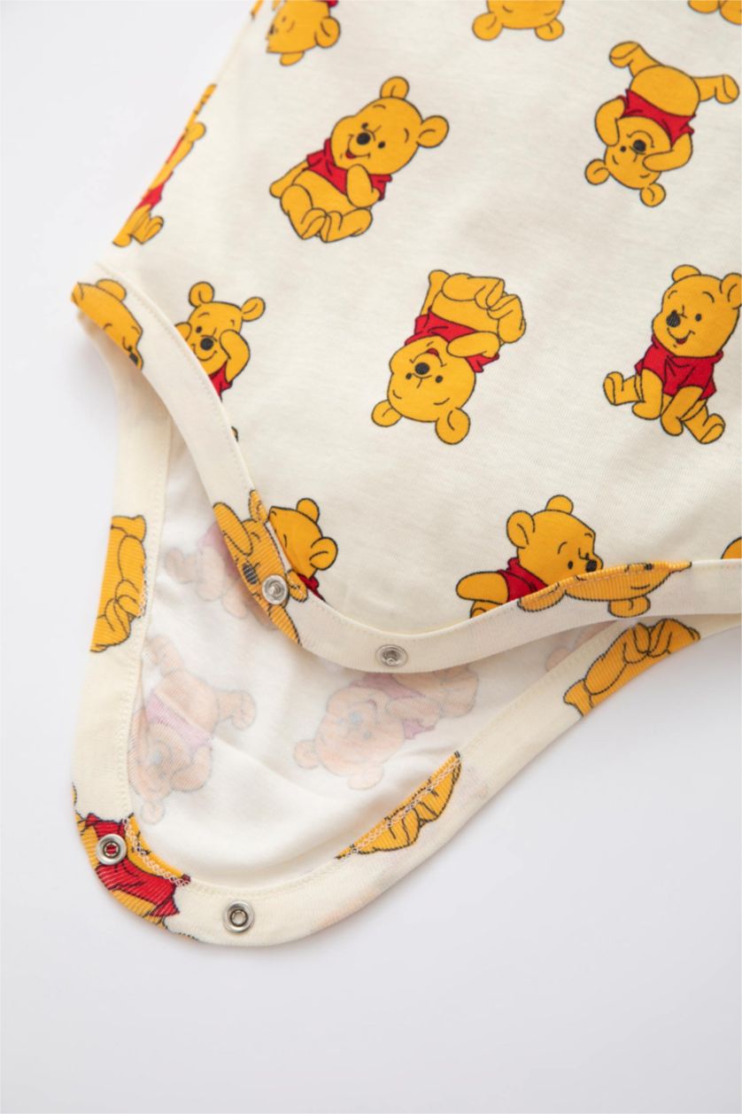 Erkek Bebek Kum Erkek Bebek Winnie The Pooh  Bisiklet Yaka Uzun Kollu Çıtçıtlı Body