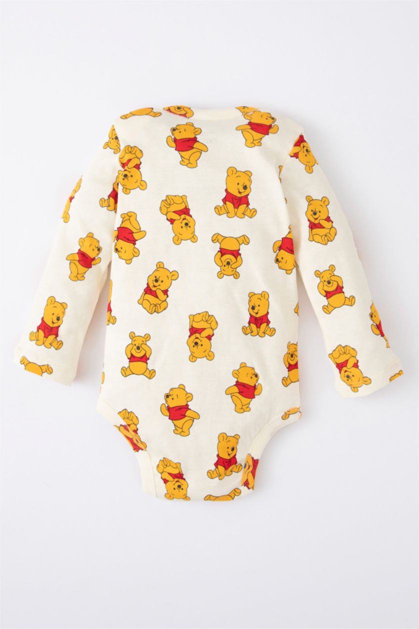 Erkek Bebek Kum Erkek Bebek Winnie The Pooh  Bisiklet Yaka Uzun Kollu Çıtçıtlı Body