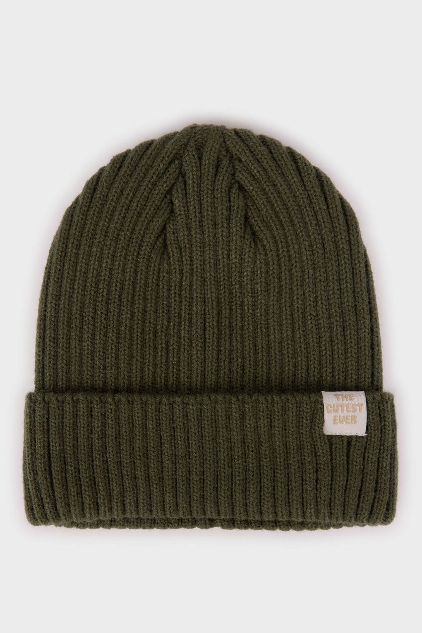 Baby Boy Light Khaki Baby Boy Knit Beanie