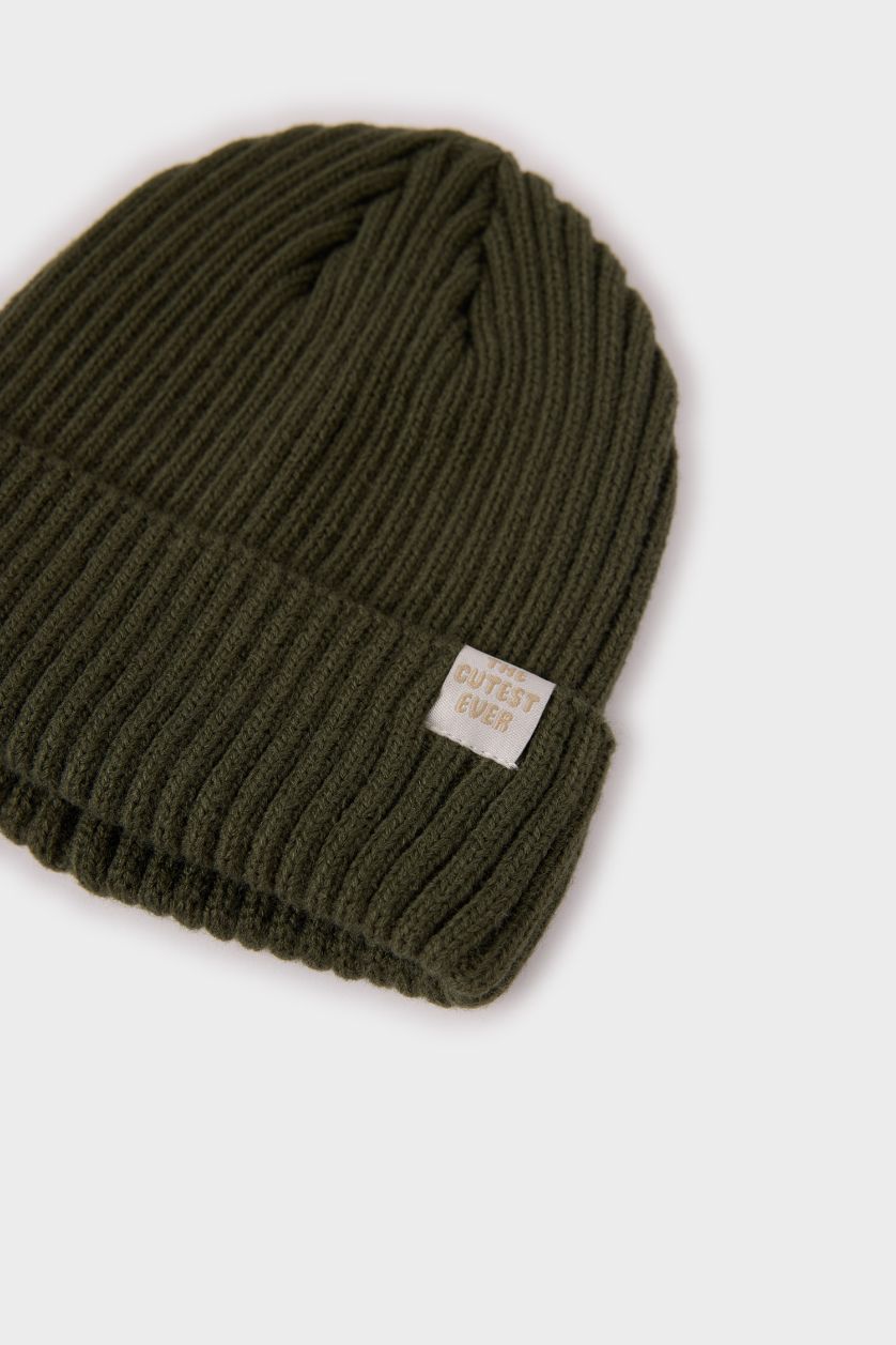 Baby Boy Light Khaki Baby Boy Knit Beanie