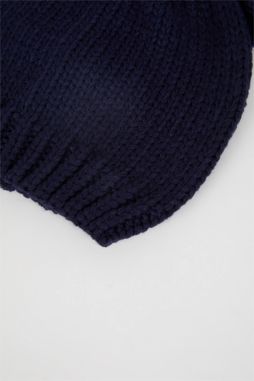 BABY BOY NAVY Baby Boy Pompom Knitwear Beret