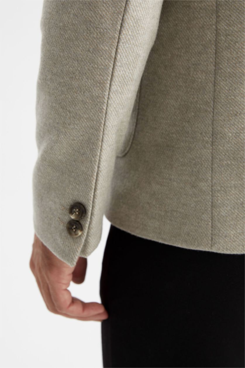 HOMME Beige Blazer Coupe Moderne Doublé