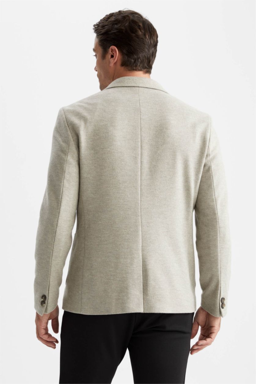 HOMME Beige Blazer Coupe Moderne Doublé