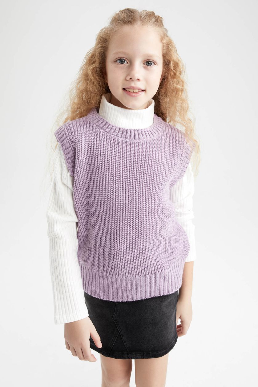GIRLS & TEENS Light Lilac Girl Crew Neck Knitwear Sweater