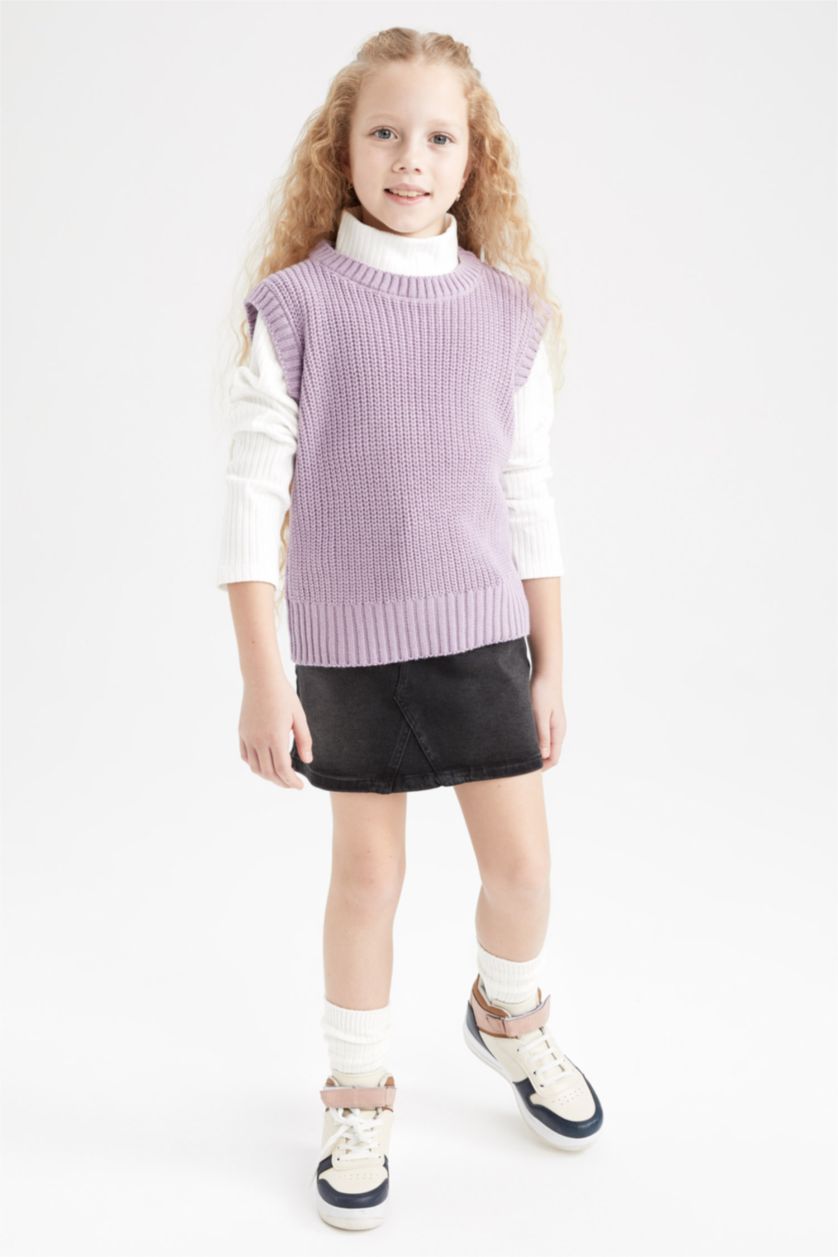 GIRLS & TEENS Light Lilac Girl Crew Neck Knitwear Sweater