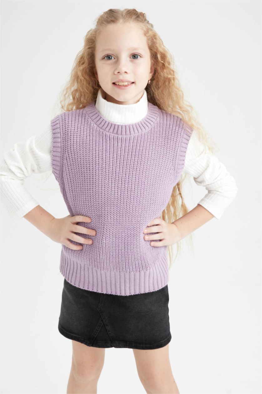 GIRLS & TEENS Light Lilac Girl Crew Neck Knitwear Sweater