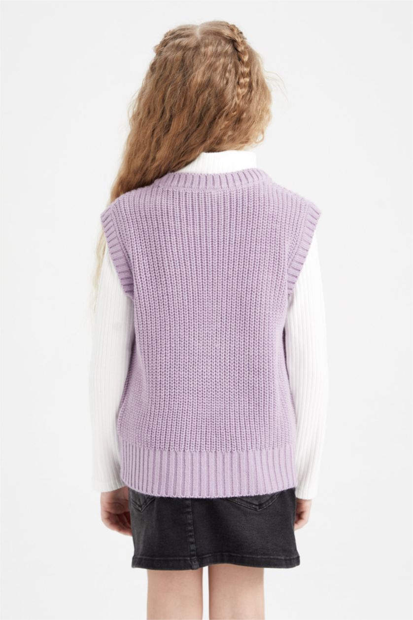 GIRLS & TEENS Light Lilac Girl Crew Neck Knitwear Sweater