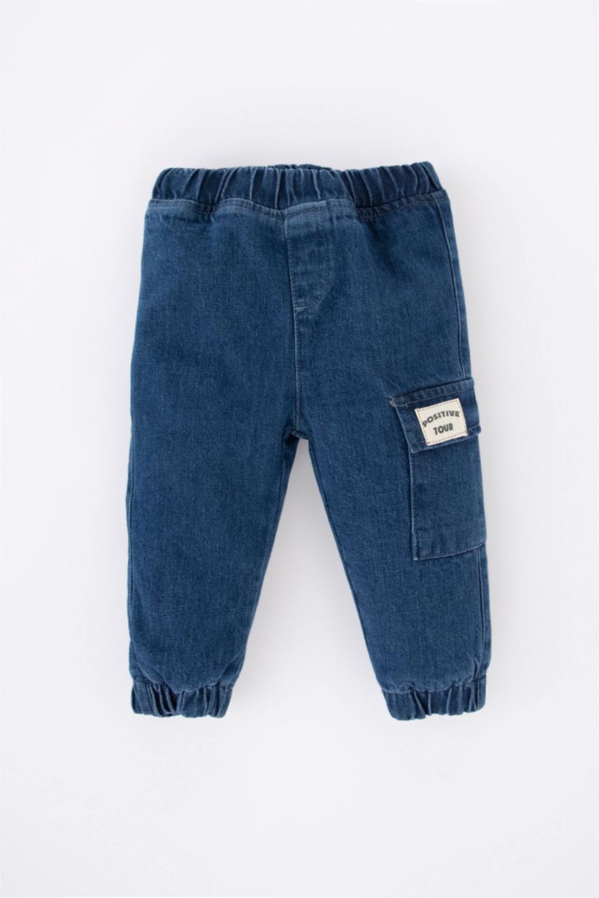 BABY BOY Dark Blue Baby Boy Pocketed Leg Fleece Lined Jeans