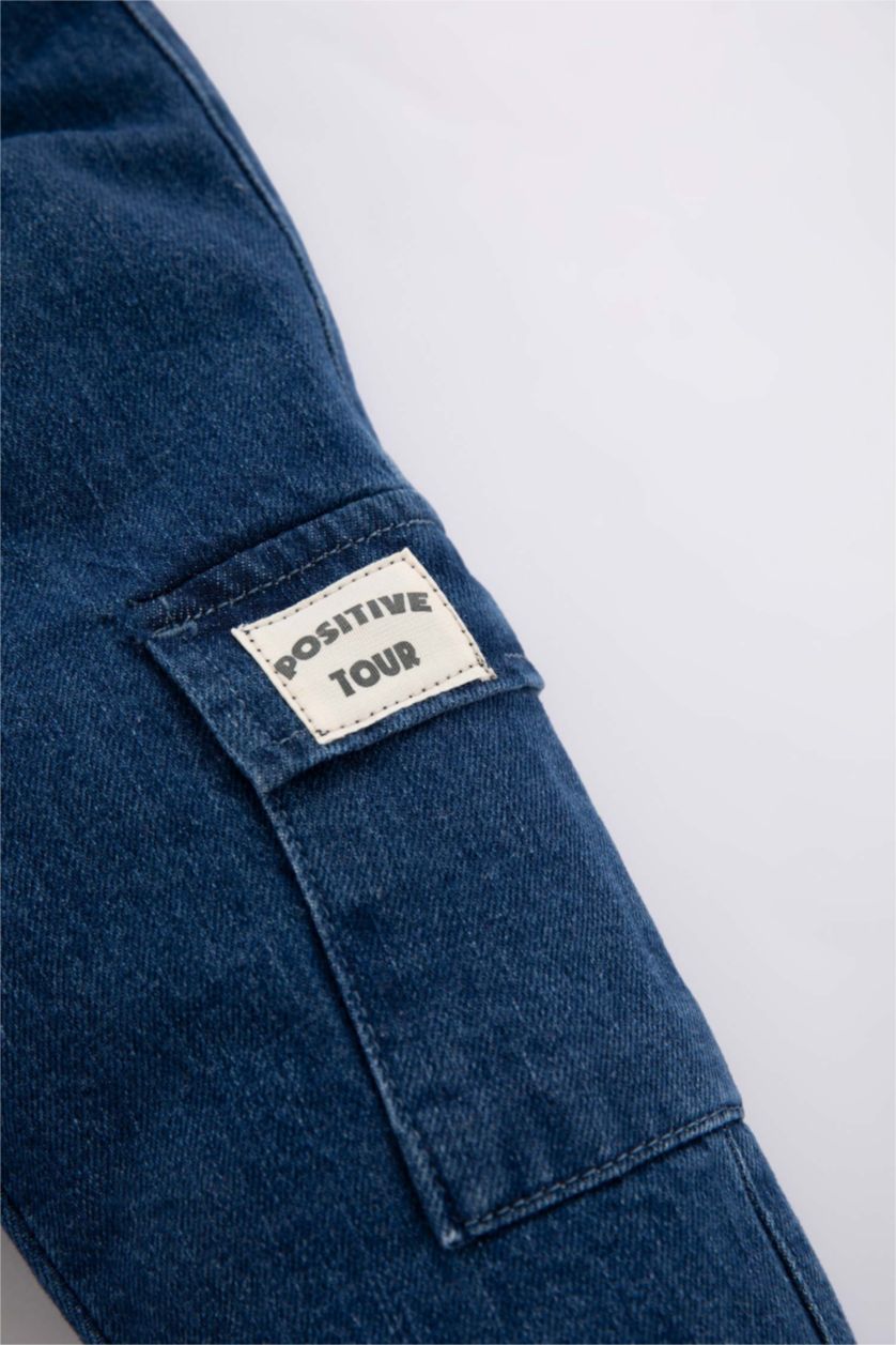 BABY BOY Dark Blue Baby Boy Pocketed Leg Fleece Lined Jeans