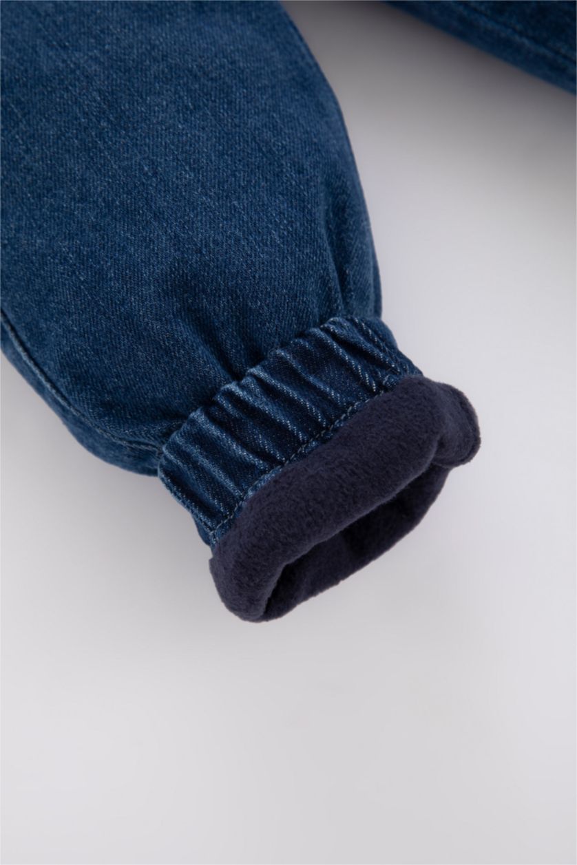 BABY BOY Dark Blue Baby Boy Pocketed Leg Fleece Lined Jeans