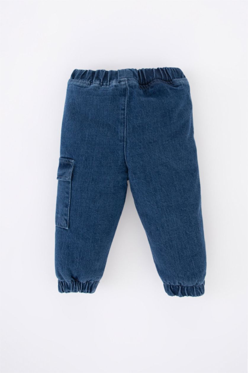 BABY BOY Dark Blue Baby Boy Pocketed Leg Fleece Lined Jeans