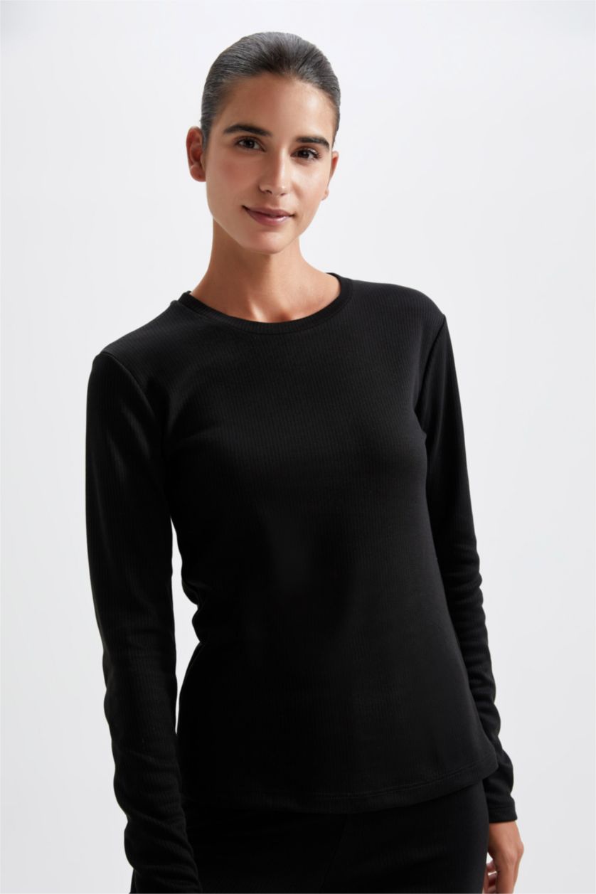 FEMME Noir Slim Fit Thermal Knitted Tops
