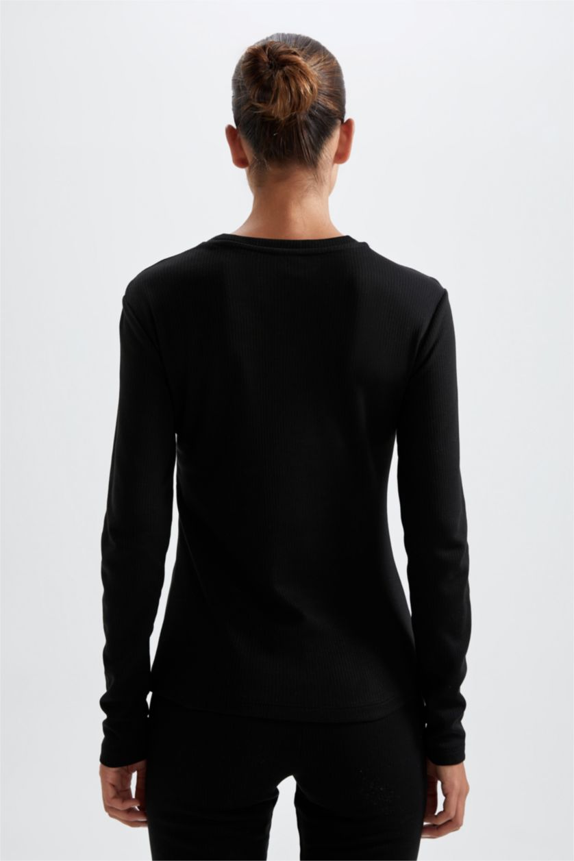 FEMME Noir Slim Fit Thermal Knitted Tops