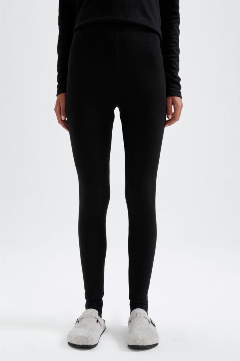 WOMAN Black Fall In Love Slim Fit Thermal Underwear Bottom