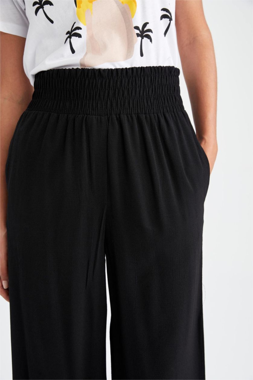 Kadın Siyah Wıde Leg Pantolon