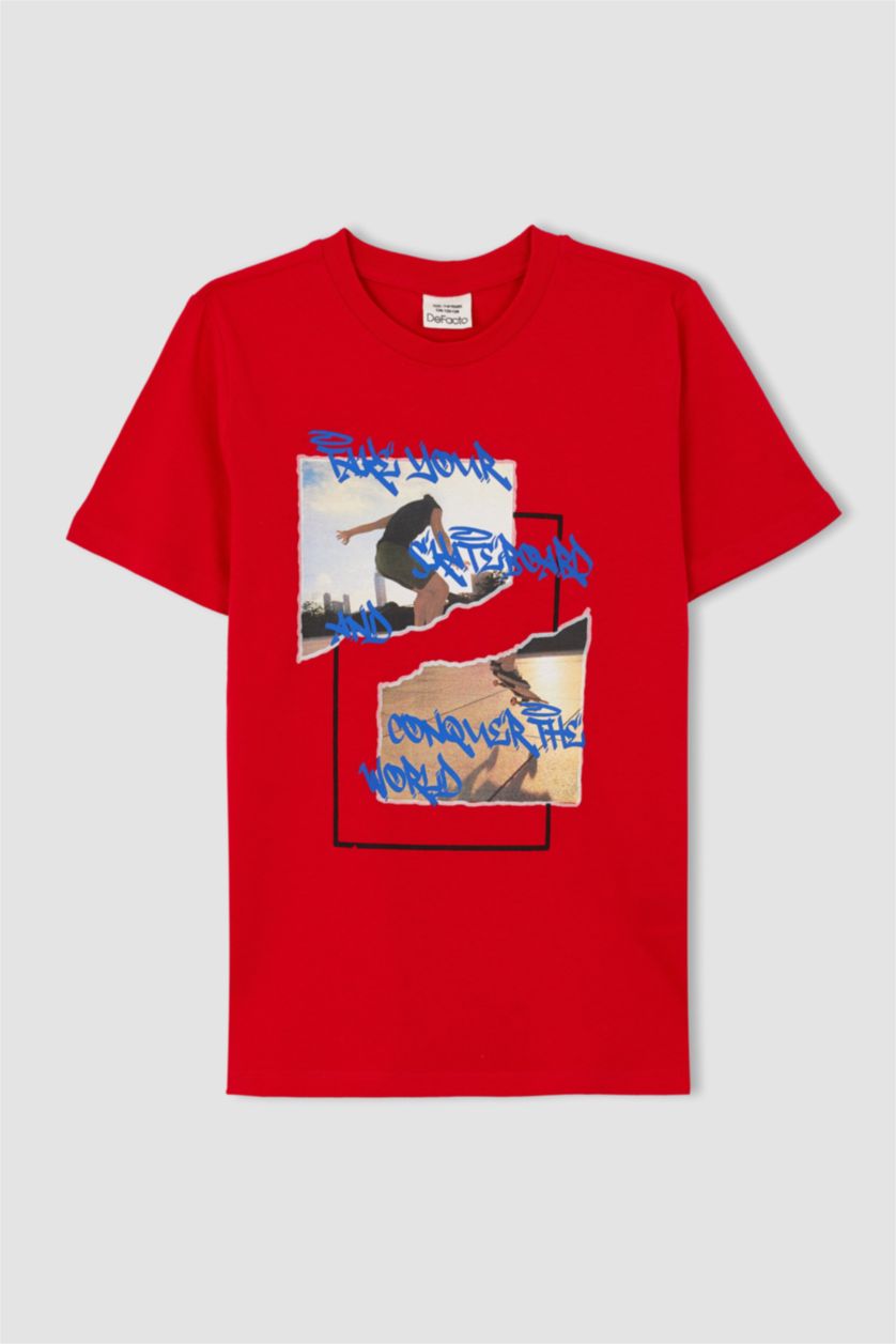 BOYS & TEENS Red Regular Fit Short Sleeve T-Shirt