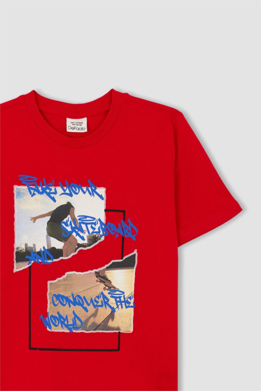 BOYS & TEENS Red Regular Fit Short Sleeve T-Shirt