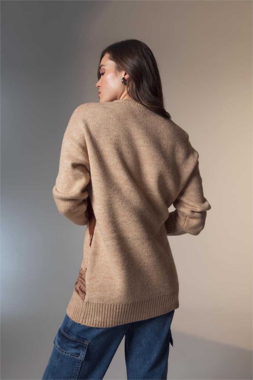 WOMAN Brown Regular Fit Crew Neck Tunic